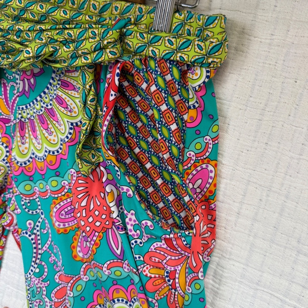 Trina Turk Maximalist Womens Paisley Wide Leg Tie Waist Pants Size S Psychedelic - Picture 4 of 8